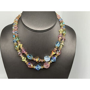 EXQUISITE MULTI-COLOR CRYSTAL NECKLACE 16.5”